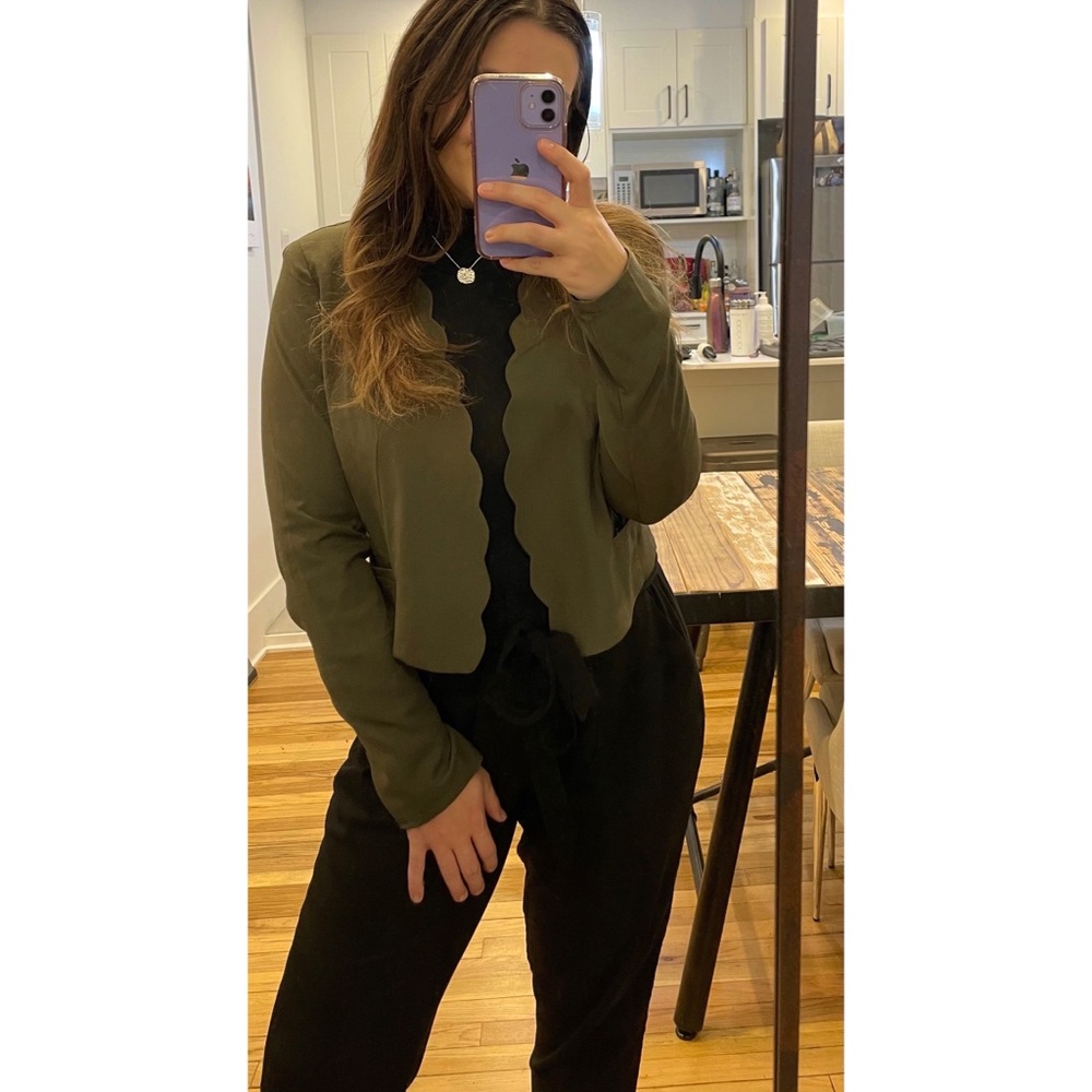 LOVE TREE LARGE OLIVE BLAZER